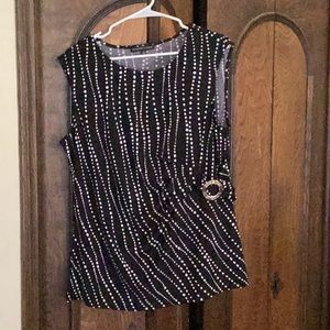 Black and white polka dot ADRIENNE VITTADINI top size XL
